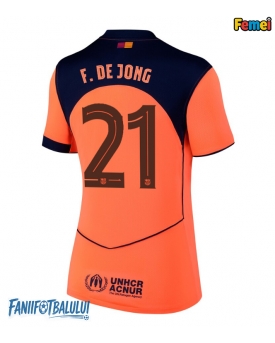 Barcelona Frenkie de Jong #21 Tricou Fotbal Replică 2025-26 Femei Treilea